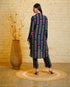 Sania Big Leaves Navy Blue